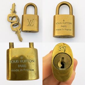 Louis Vuitton 317 Brass Padlock & Two Keys Set | Authentic LV Lock item 285